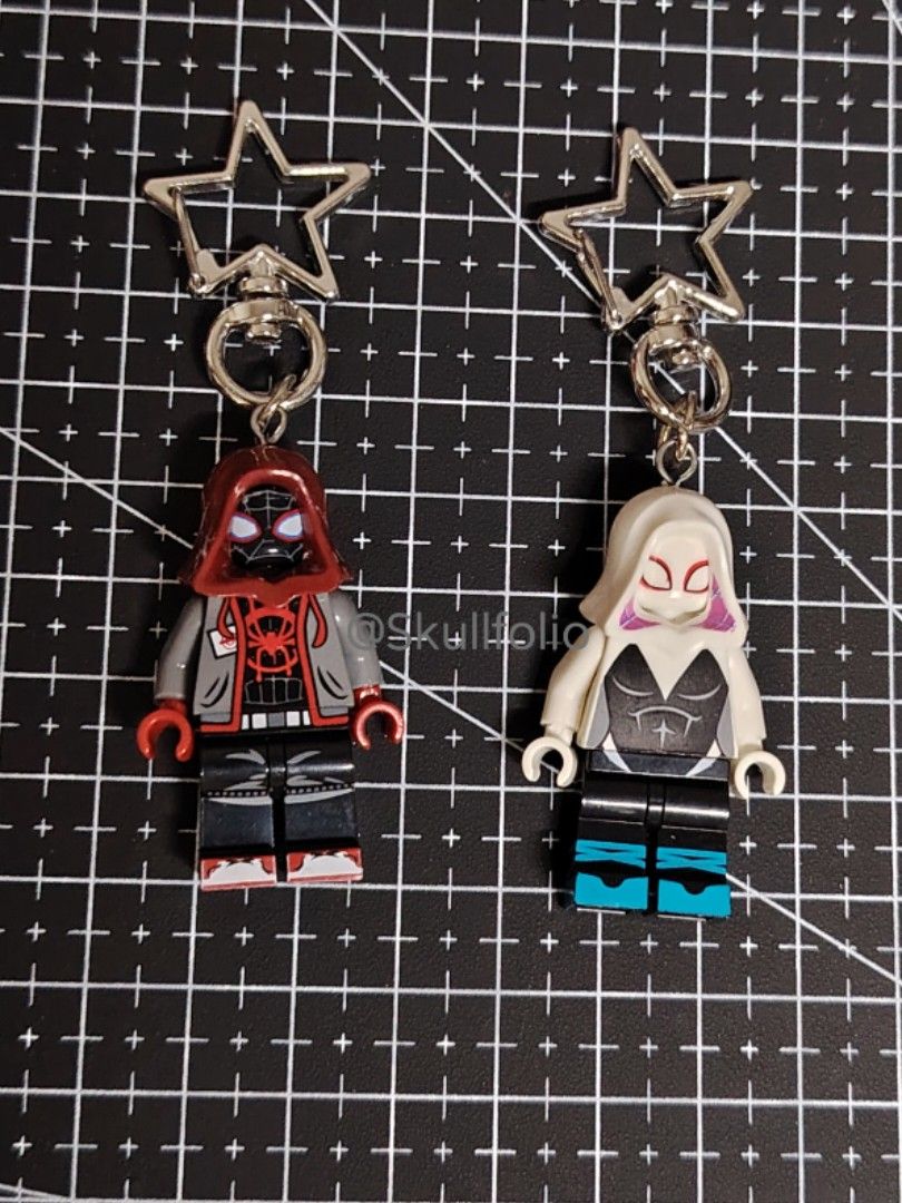 Miles and Gwen Minifigure Keychains - Spiderman (Category: Character Goods) located in Rizal. Submitted by skullfolio (Listing ID 1458996446, Image 1). Description: P130 each Get both for P250, P10 discount!.