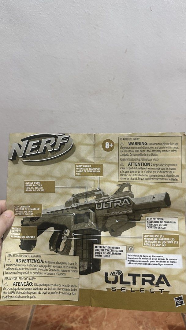 Nerf Ultra Select (Category: Action & Battle Toys) located in Quezon City. Submitted by shop.wildfactorieph (Listing ID 1459058522, Image 1). Description: Almost Brand New Motorized and Automatic Firing 20 Clips Ultra Darts and AccuStrike Ultra Darts Ammo Freebies: WITH BATTERIES ALREADY WORTH 6H — FEEL FREE TO HAGGLE — natambak lang, chineck lang ni lo pero di sya mahilig sa gun toys masyado —.
