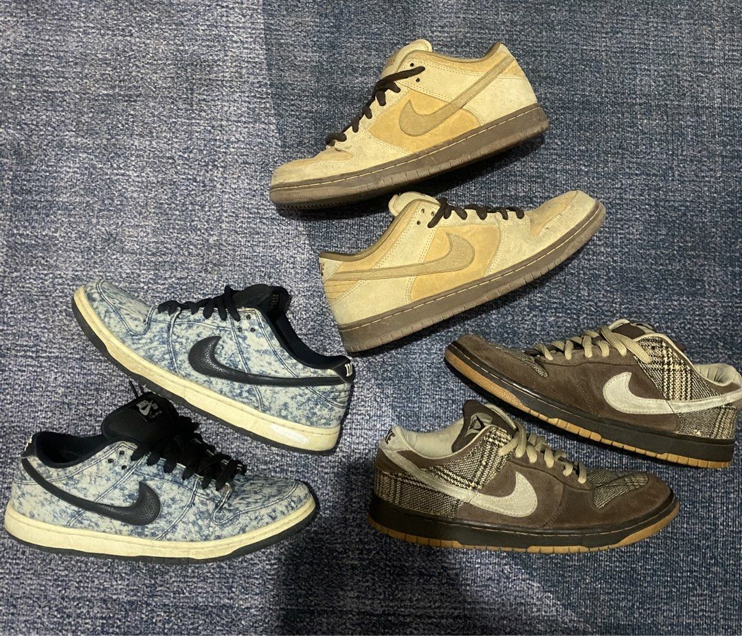 Nike SB Dunk Low Rare Pack (Category: Sneakers) located in Batangas. Submitted by heisenberg21 (Listing ID 1458983511, Image 1). Description: - Selling Nike Dunk Low SBs Tweed 2004 - 8k Bleached Denim 2015 - 3k Wheat Reverse 2017- 5k As pack - 15k Negotiable .