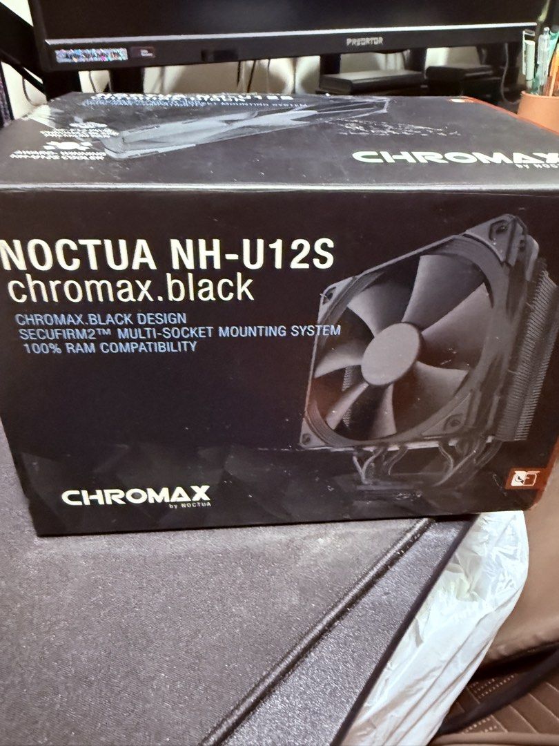 Noctua NH-U12S chromax.black CPU Cooler (Category: Computer Parts) located in Caloocan City. Submitted by benjaminj51095 (Listing ID 1458950708, Image 2). Description: - All-black Noctua NH-U12S chromax.black CPU cooler - SecuFirm2+ mounting system for easy installation - 100% RAM compatibility - Keeps your CPU running cool - Comes in original packaging.