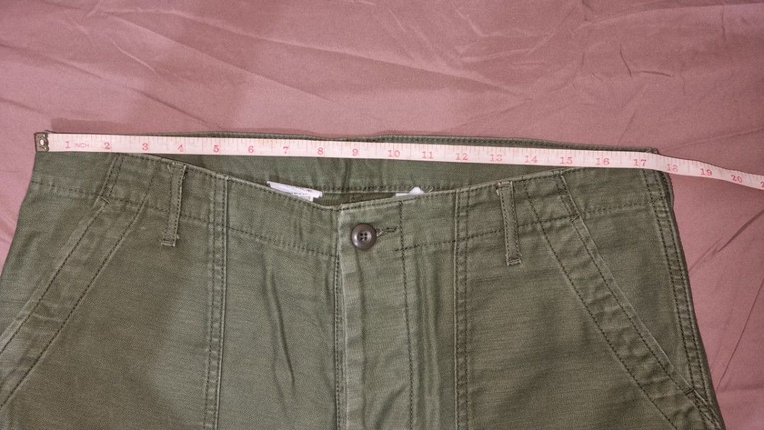 OG 107 Baker Pants Saucezhan (Category: Jeans) located in Las Pinas. Submitted by rancorcoleski (Listing ID 1459039573, Image 3). Description: LAID FLAT MEASUREMENTS (inches): Waist: 17.5 Front Rise: 14.5 Outseam: 38.5 Inseam: 26.7 approx Thigh: 13 Hem: 8.5 - Like new, with the exception of one blue dot on the right front pocket. Barely noticeable. - Open for offers, let's talk. Terms & Conditions: No refunds, no returns. Make sure this item fits