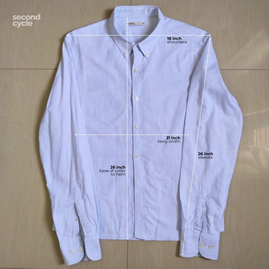O.N.S. | light blue button-down shirt (Category: Tshirts & Polo Shirts ) located in Batangas. Submitted by second_cycle (Listing ID 1458965651, Image 2). Description: • 100% light blue cotton • made in China • shortened hem to 26in, nicely worn untucked • best worn with the sleeves rolled up RFS: no longer worn, decluttering ✅ no rips, no loose threads, no stains 🫧 washed and pressed before ship out 🔵 payment via GCash.