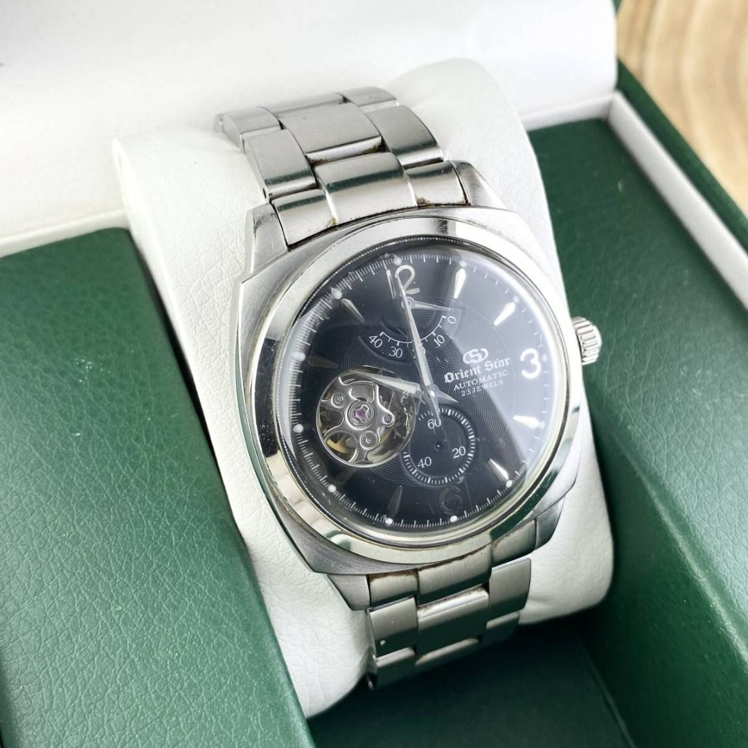 ORIENT STAR men's automatic watch, chronograph, black dial, FH00