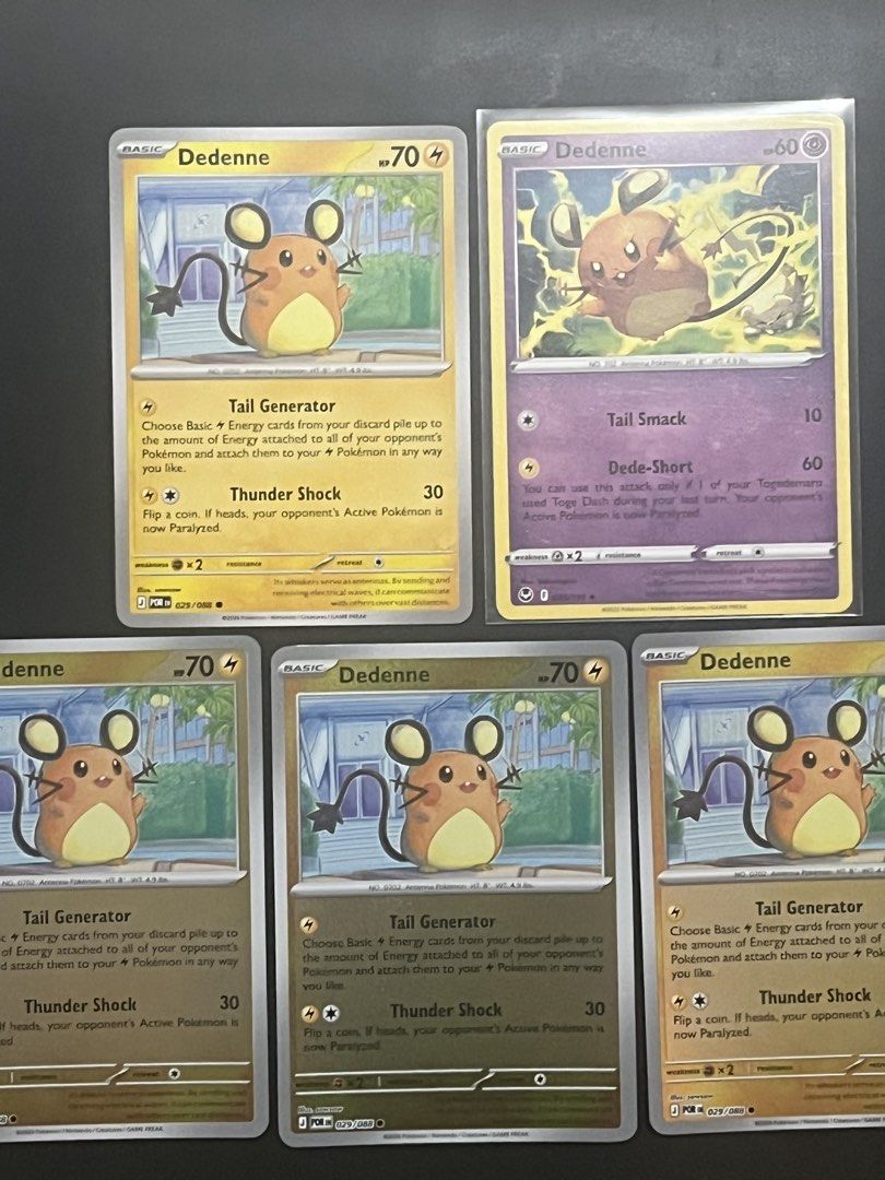Pokemon card dedenne (Category: Raw Singles) located in Manila. Submitted by tabalmico85463 (Listing ID 1458943229, Image 1). Description: Pm for price Dedenne holo cards.