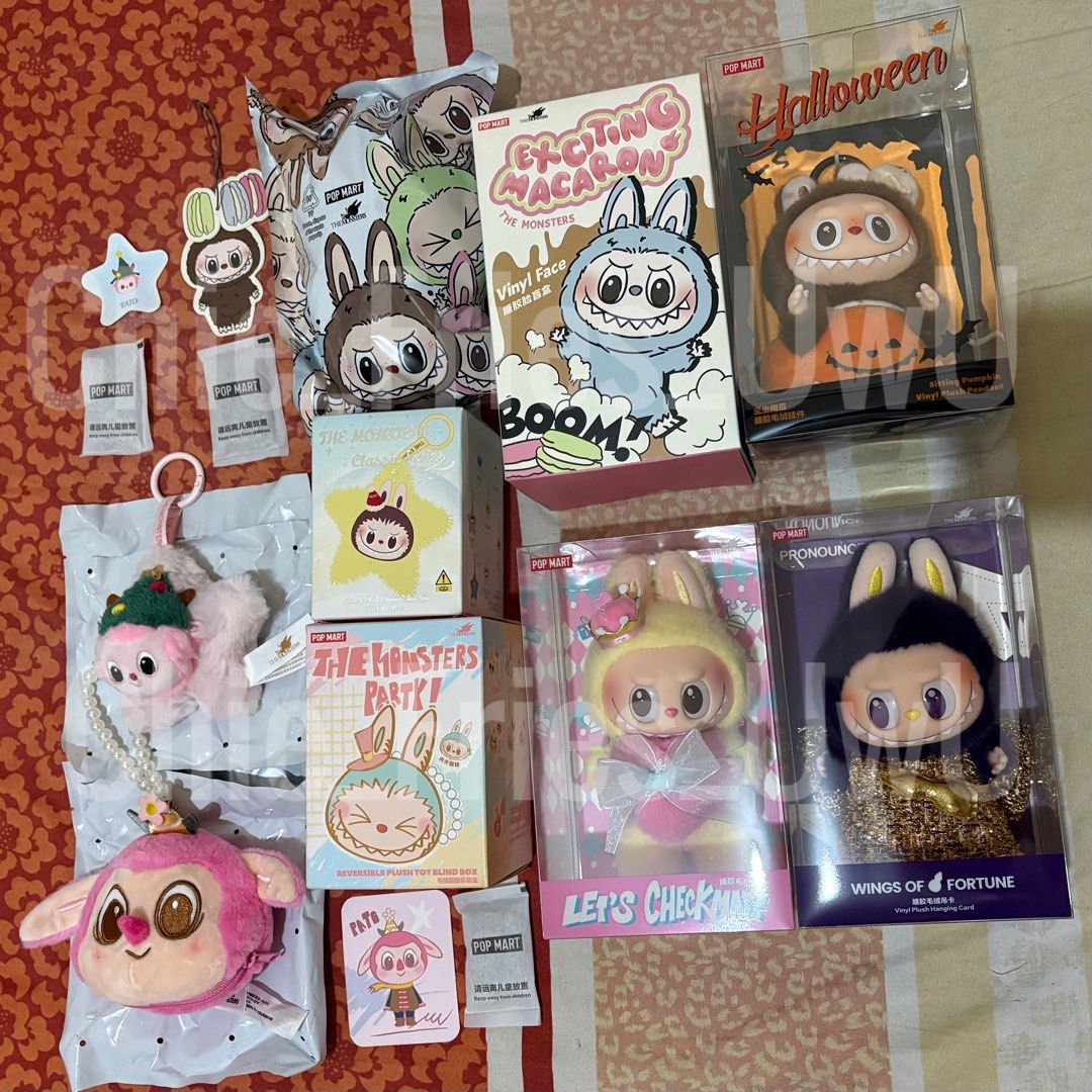 Pop Mart | The Monsters – Labubu Set (Category: Designer & Blind Box Toys) located in Quezon City. Submitted by chiefries (Listing ID 1458992086, Image 1). Description: ᯓ WTS UFS LFB PH & Crossposted ꩜ ⋅˚₊‧ Read 'till the end before you dibs/mine, posted means available .ᐟ ⤿ The Monsters Set ✶ 🤎 Pop Mart | The Monsters Exciting Macaron: Chestnut Cocoa [Secret] – Labubu Plush Pendant. •Condition: Opened on its box but still sealed on its foil, bo