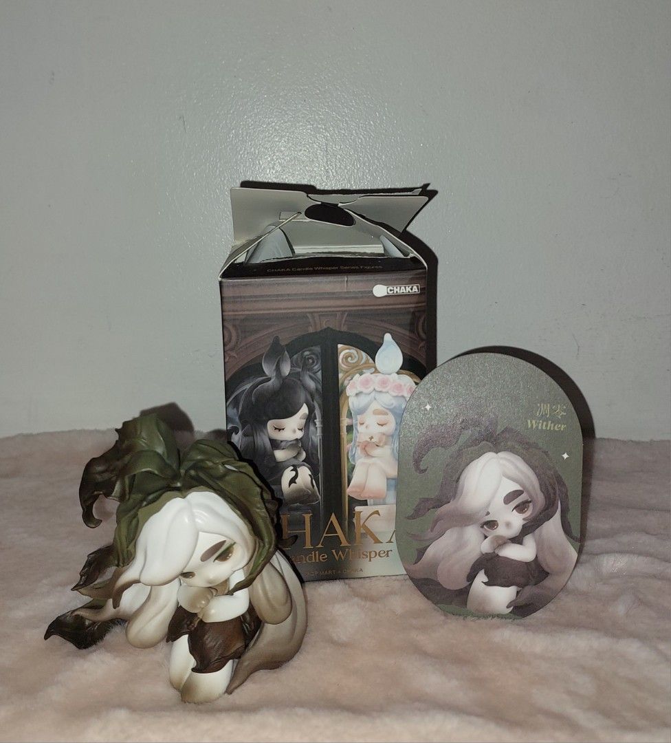 POP MART Chaka Candle Whisper – The Wither (Category: Designer & Blind Box Toys) located in General Trias. Submitted by prlvd.sanb.21 (Listing ID 1458934435, Image 1). Description: ☆ authentic pop mart ☆ like new, just displayed in my shelf for a while (now kept in box) ☆ complete inclusions.