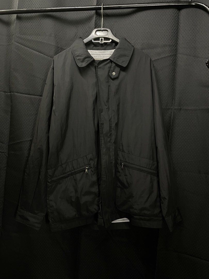 PRADA NYLON JACKET (Category: Coats, Jackets and Outerwear) located in Manila. Submitted by deyl_itzwhtt (Listing ID 1459006165, Image 1). Description: MEDIUM ON TAG FITTINGS LARGE TO XL WIDTH:23 LENGTH:28.5 - 29 ISSUE SMALL PINHOLE NO OTHER HIDDEN ISSUE✅.