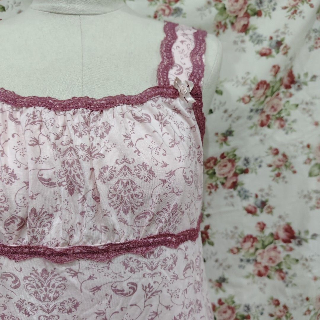 Princess Pink Lace Sleeveless Blouse (Category: Others Tops) located in Cabanatuan. Submitted by curated_cozy (Listing ID 1459019625, Image 3). Description: Thrifted! Size: S Bust: 36" Length: 60cm -Lightly Washed -Payment thru Gcash, Gotyme, MariBank -Shipping via J&T -Buyer shoulders Shipping Fee ‼️No Rush Order‼️ [SKU: Mixed Top].