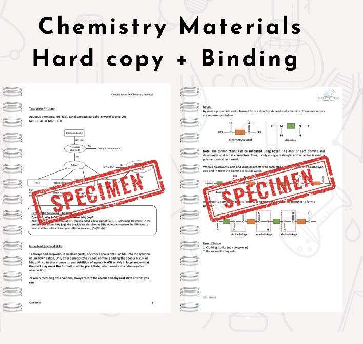 Pure/ Combined Chemistry (Practical notes and Summary Notes) O levels with binding (Category: Assessment Books) located in Singapore. Submitted by chemistrymind (Listing ID 1394442142, Image 2). Description: Materials are curated and consolidated by a Chemistry educator with a PhD in Chemistry from NUS. Too many resources available but insufficient time? I’ve prepared materials which are essential for your exam preparations. *Limited time promoti