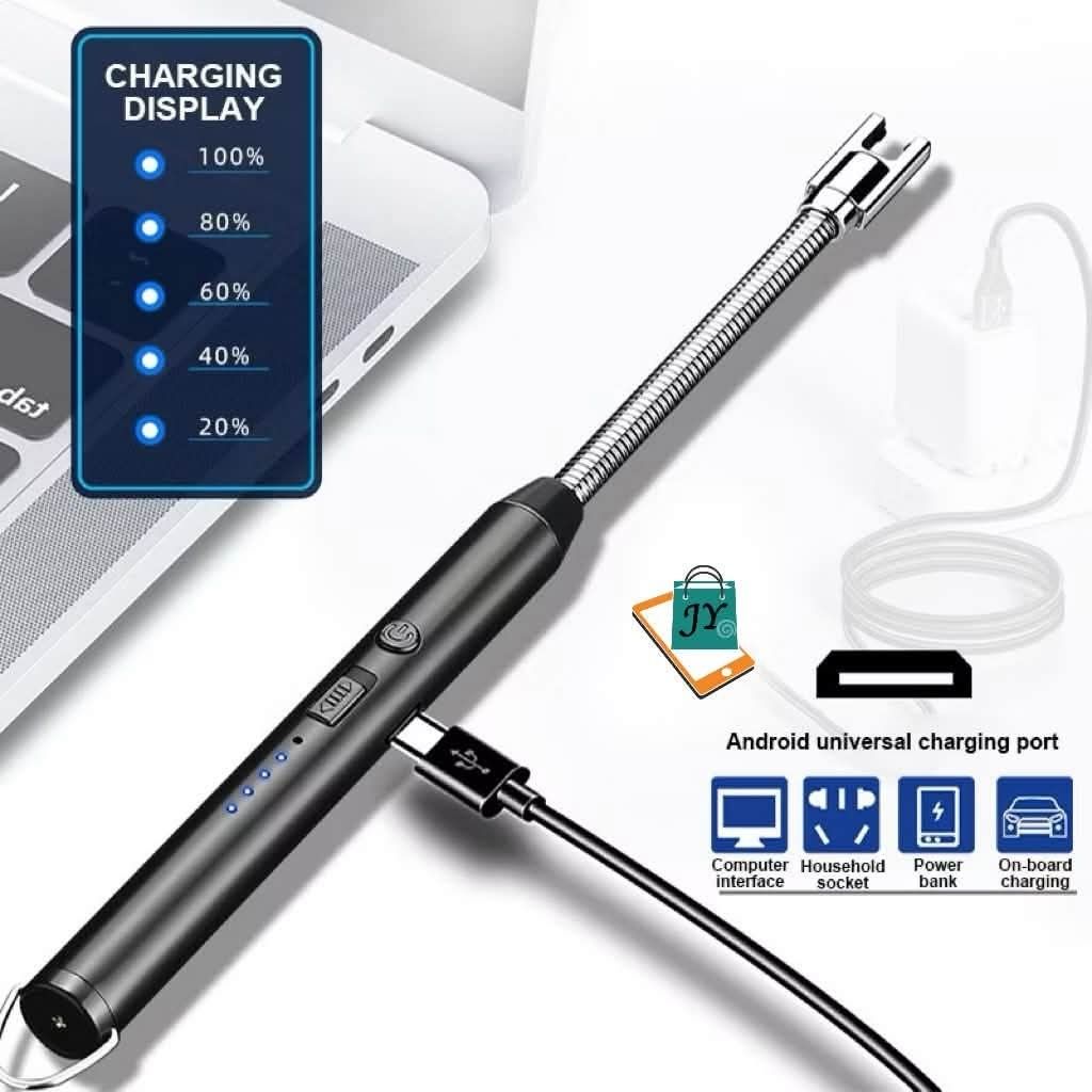 Rechargeable Electric Arc Lighter USB Flexible Neck (Category: Home Improvement Tools & Accessories) located in Manila. Submitted by chaionlineshop (Listing ID 1459021888, Image 3). Description: Minimum 3pcs above - Rechargeable electric arc lighter - USB powered for convenient charging - Flexible neck for easy reach - Ideal for BBQs, candles, camping, and more - Simple to use and store - Comes with charging cable - Available in black.