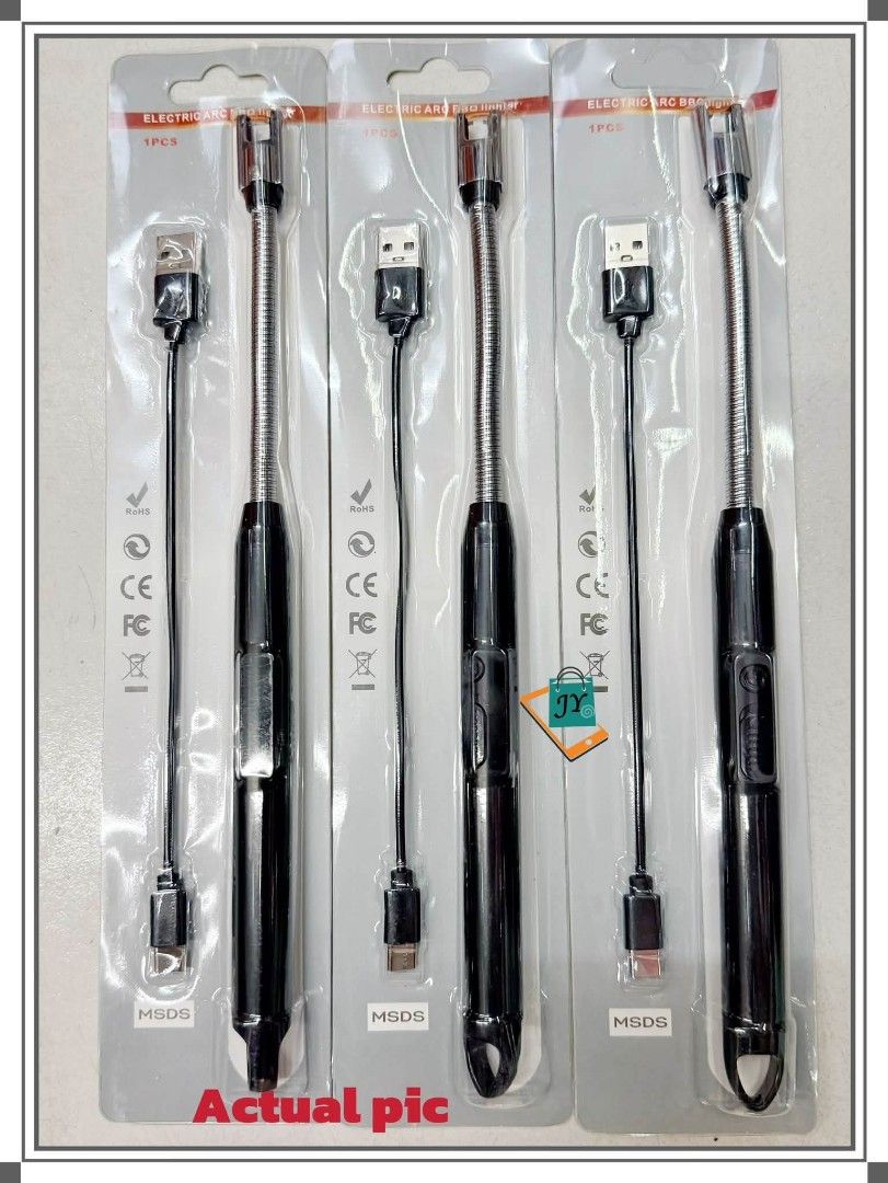 Rechargeable Electric Arc Lighter USB Flexible Neck (Category: Home Improvement Tools & Accessories) located in Manila. Submitted by chaionlineshop (Listing ID 1459021888, Image 1). Description: Minimum 3pcs above - Rechargeable electric arc lighter - USB powered for convenient charging - Flexible neck for easy reach - Ideal for BBQs, candles, camping, and more - Simple to use and store - Comes with charging cable - Available in black.