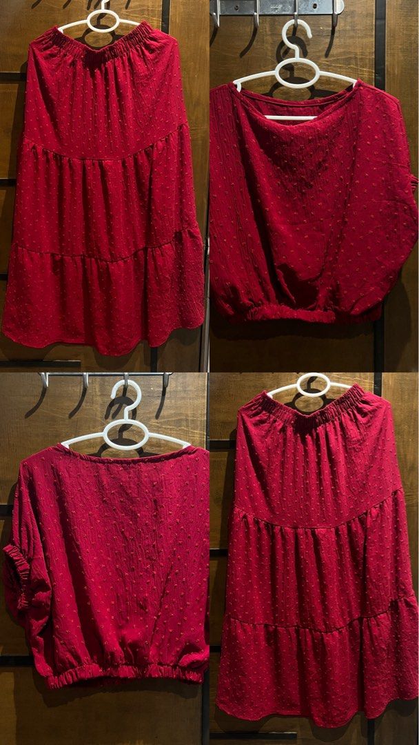 Coord Red Textured (Category: Blouses) located in Las Pinas. Submitted by francesaly (Listing ID 1459038100, Image 1). Description: - Trendy red top with a unique textured dot pattern. - Features stylish puff sleeves for added volume. - Elasticated hem and cuffs for a comfortable, flattering fit. - Versatile piece: perfect for casual days or dressing up. - Easy to wear and style for any outfit..