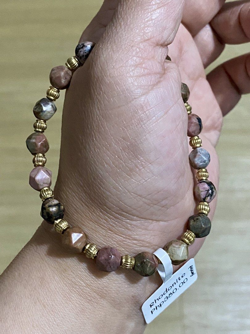 Rhodonite (faceted) Bracelet (Category: Bracelets) located in Pasig City. Submitted by talaversify (Listing ID 1459083664, Image 2). Description: Semi-precious stone: Rhodonite Stone size: 7mm Wrist size: 18cm 💠 Natural stone 💠.