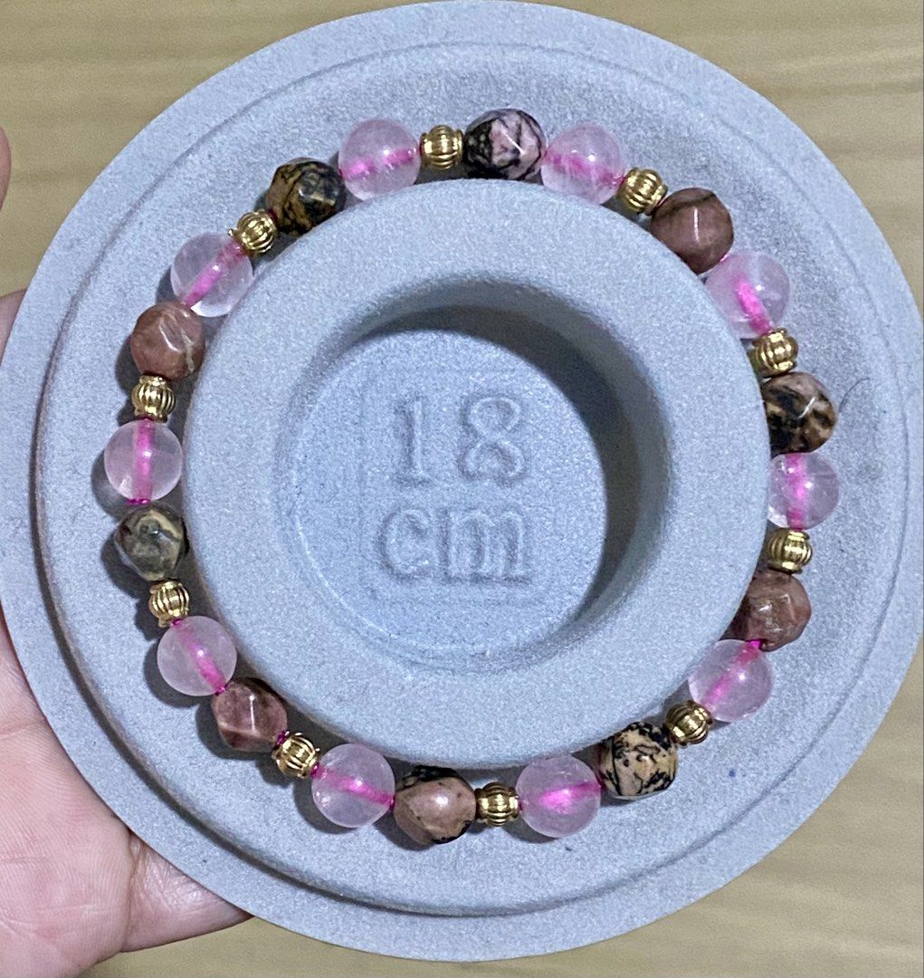 Rhodonite Rose Quartz Bracelet (Category: Bracelets) located in Pasig City. Submitted by talaversify (Listing ID 1459082816, Image 3). Description: Semi-precious stone: Rhodonite Rose Quartz Stone size: 8mm Wrist size: 16cm.