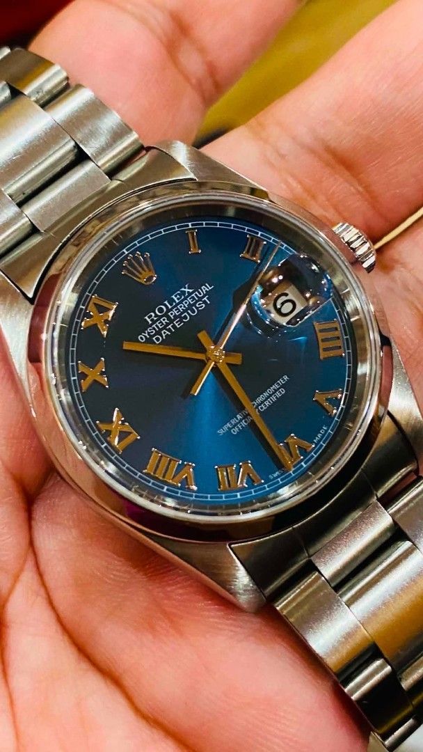 Rolex Oyster Perpetual Datejust Blue Dial 36 (Category: Luxury Watches) located in Cainta. Submitted by reycee.18 (Listing ID 1459050883, Image 1). Description: Rolex Oyster Perpetual Datejust 36 Ref #: 16200 Unit only 2005-2006 year model In very good condition PHP 385,000.