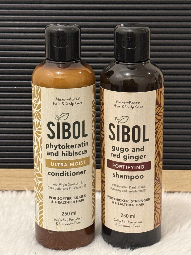 SIBOL Shampoo / conditioner (sold per piece) (Category: Hair) located in Quezon City. Submitted by quirksandcurls (Listing ID 1458974133, Image 2). Description: Sold per piece Sibol gugo and Ginger fortifying shampoo Sinol phytokeratin ultra moist confitioner.