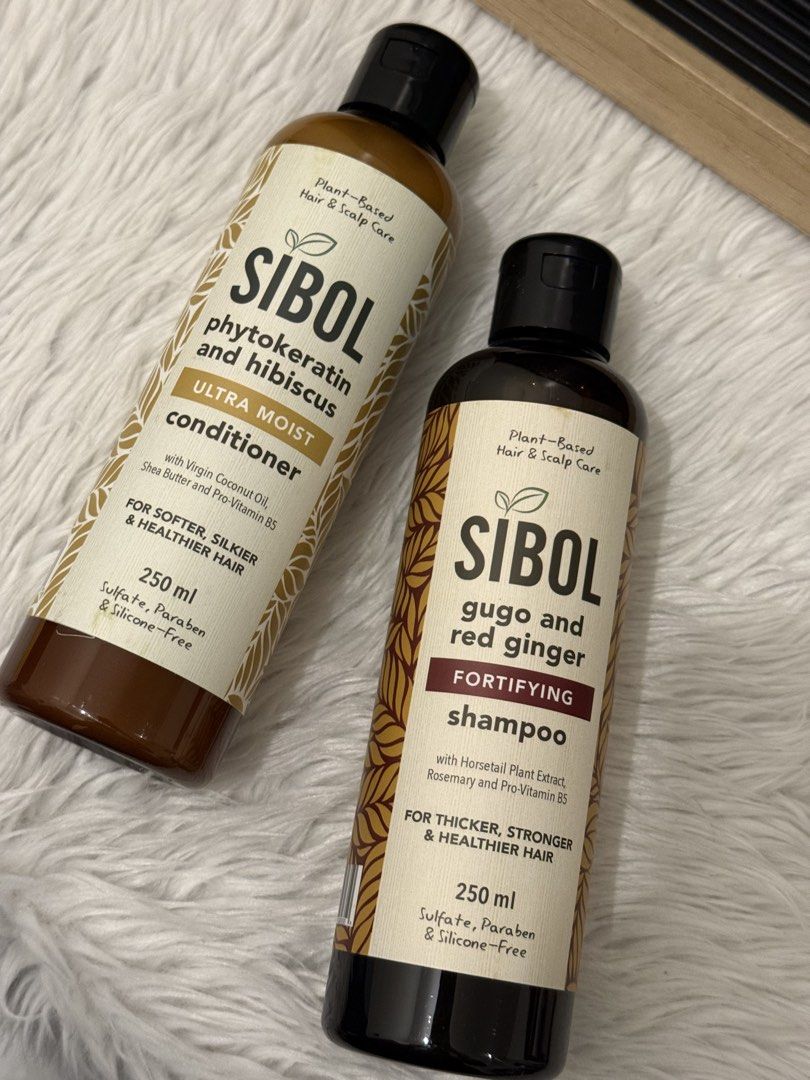 SIBOL Shampoo / conditioner (sold per piece) (Category: Hair) located in Quezon City. Submitted by quirksandcurls (Listing ID 1458974133, Image 3). Description: Sold per piece Sibol gugo and Ginger fortifying shampoo Sinol phytokeratin ultra moist confitioner.