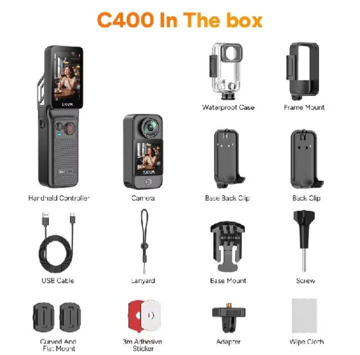 SJCAM C400 3-in-1 Vlogging Camera 4K/30FPS (Category: Cameras) located in Valenzuela. Submitted by nabi_rl666 (Listing ID 1458892027, Image 2). Description: - SJCAM C400 Action Camera: Your perfect adventure companion! - Orig price on orange app: P9,560 - 3-in-1 Versatile Design - Rotatable Touchscreen for easy control - Stunning 4K resolution at 30FPS for crisp footage - Ideal for Vlogging, Cycling, Diving, and more!.