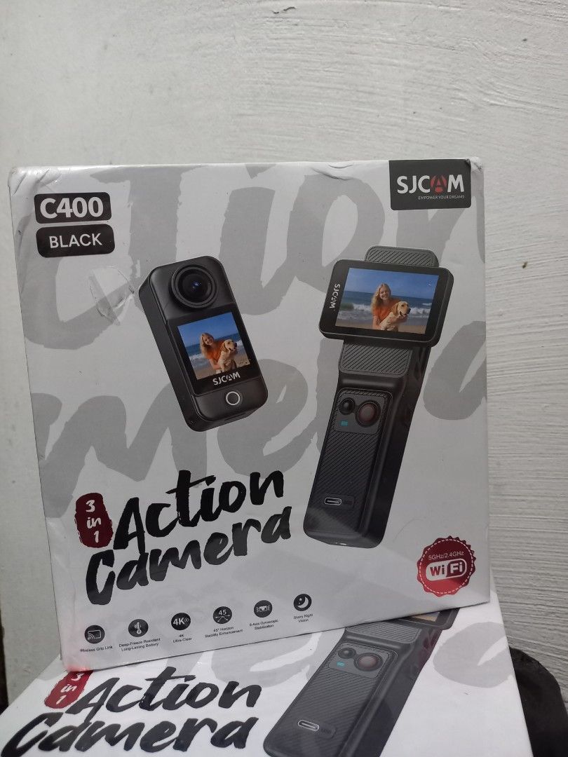 SJCAM C400 3-in-1 Vlogging Camera 4K/30FPS (Category: Cameras) located in Valenzuela. Submitted by nabi_rl666 (Listing ID 1458892027, Image 1). Description: - SJCAM C400 Action Camera: Your perfect adventure companion! - Orig price on orange app: P9,560 - 3-in-1 Versatile Design - Rotatable Touchscreen for easy control - Stunning 4K resolution at 30FPS for crisp footage - Ideal for Vlogging, Cycling, Diving, and more!.