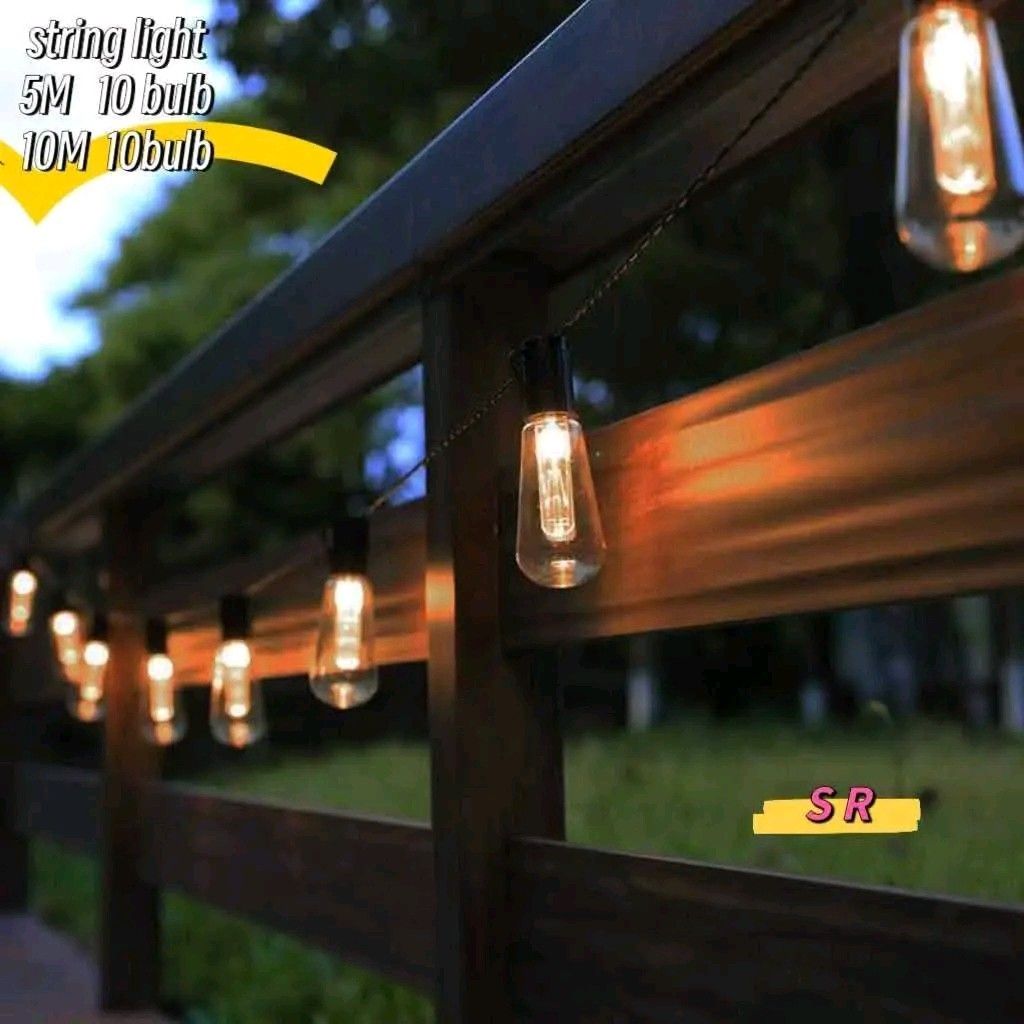 Solar Powered String Lights - 5M/10M, 10 Bulbs, Waterproof (Category: Lighting) located in Manila. Submitted by marvieobordo (Listing ID 1458974500, Image 2). Description: - Solar-powered string lights for outdoor use - Available in 5M or 10M lengths with 10 bulbs - IP65 waterproof rating, suitable for patios, balconies, and camping - Emits a warm, cozy glow for ambiance - No electricity required, easy to set up - Ideal for parties or everyday de