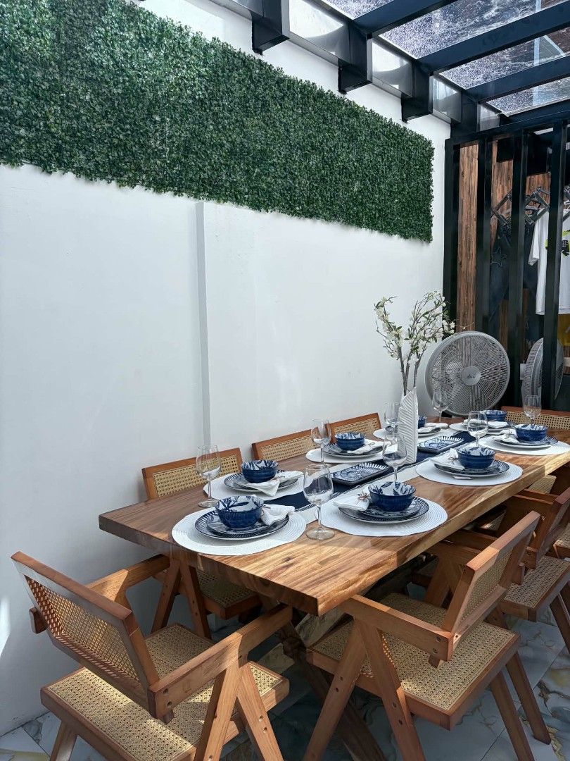 Solid wood dining table ONLY (Category: Tables & Sets) located in Santo Tomas. Submitted by bonita0219 (Listing ID 1458929889, Image 2). Description: solid wood dining table for 8. chairs & decors not included. 84 inches length 36 inches width.