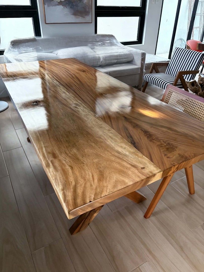 Solid wood dining table ONLY (Category: Tables & Sets) located in Santo Tomas. Submitted by bonita0219 (Listing ID 1458929889, Image 3). Description: solid wood dining table for 8. chairs & decors not included. 84 inches length 36 inches width.