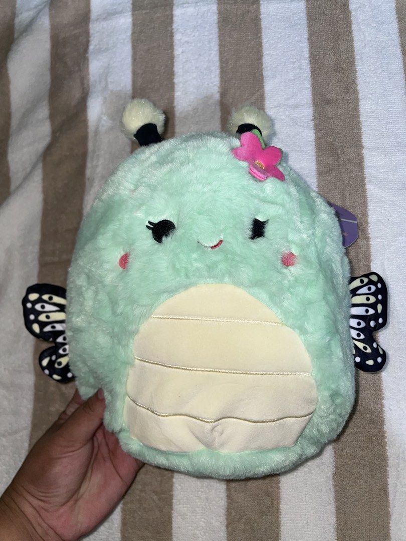 Squishmallows Butterfly Plush Toy (Category: Plushies & Soft Toys) located in Manila. Submitted by belay_021124 (Listing ID 1458944374, Image 1). Description: Super soft and squishy butterfly plush. Mint green color with cute wings and flower detail. Great for cuddling or as a decorative piece. Perfect for any Squishmallow collector..