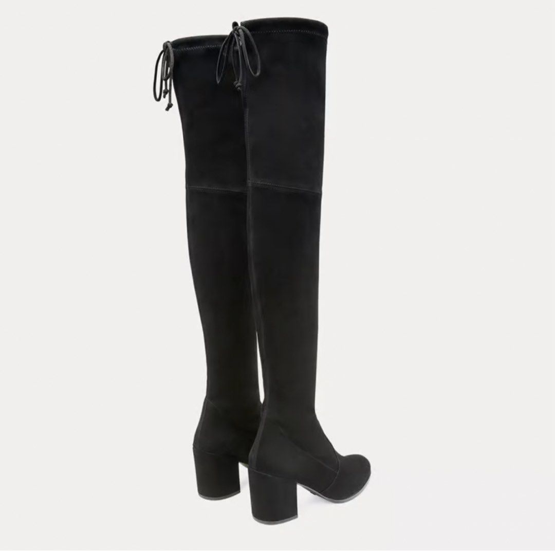 TIELAND Over-the-Knee Boots (Category: Boots) located in San Fernando. Submitted by zyrico (Listing ID 1459050477, Image 3). Description: RARE TIELAND BOOTS – Condition: Excellent, good as new. Worn ONCE – Size: EU 38 (fits 7-8) Medium Width, adjustable around the thighs – Heel Height: 3 Inches block heel – Color/Material: BLACK STRETCH SUEDE – Inclusions: Boots only (no box/dust bag) – Authentic. Serial code seen in picture with flawless stitche