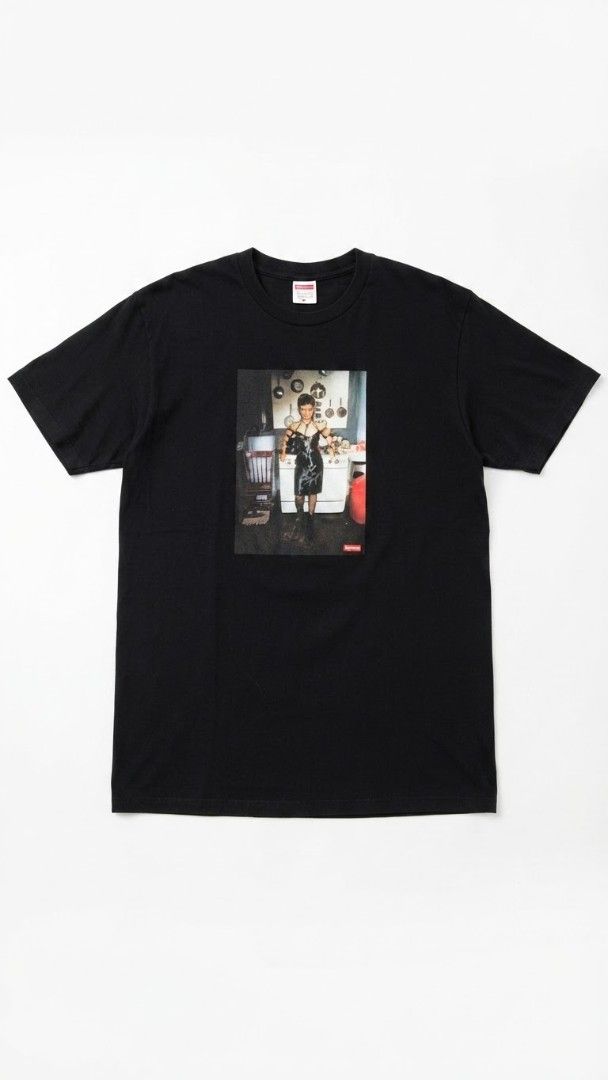 Supreme "Madonna" Tee Black (Category: Tshirts & Polo Shirts ) located in Davao. Submitted by _jetnest25 (Listing ID 1459007973, Image 1). Description: - Authentic Supreme t-shirt - Features iconic Madonna photo graphic - Perfect for streetwear enthusiasts - Comfortable fit for daily use - A must-have classic graphic tee.