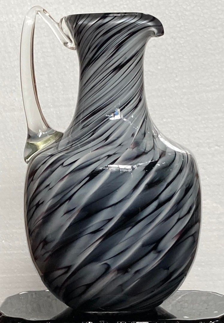 Swirl Glass Pitcher with Handle (Category: Pitchers & Dispensers) located in Quezon City. Submitted by anacletojr (Listing ID 1459026526, Image 2). Description: vintage Kurata hand-blown marble art glass vase/pitcher, beautifully crafted in Japan..