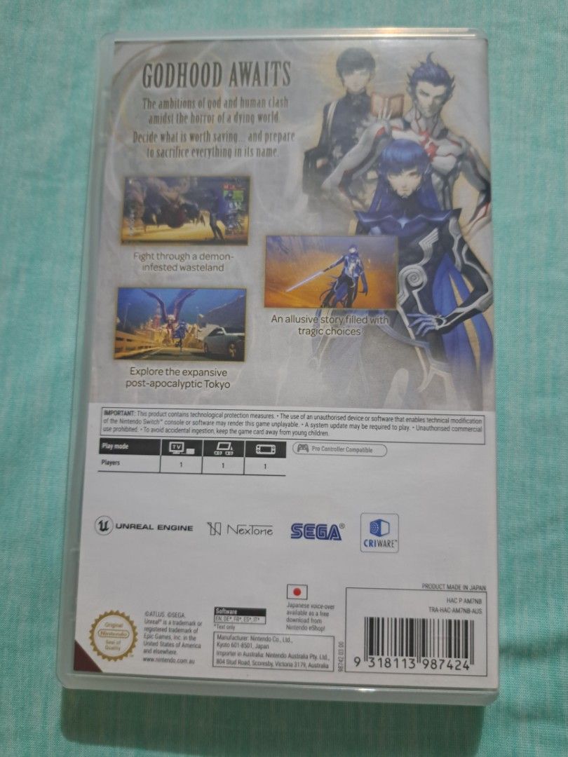 Switch Game Shin Megami Tensei V (Category: Nintendo) located in Quezon City. Submitted by epic_shockwave8thundersto (Listing ID 1459021341, Image 2). Description: Price-1,300 Negotiable Good condition,working test all u want sa meet up Location:SM Fairview,Fairview Center Mall,Ever Commonwealth.