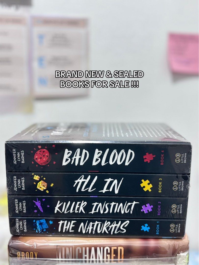 The Naturals [BOX SET] (Category: Storybooks) located in Cainta. Submitted by 4yssa (Listing ID 1458999357, Image 1). Description: - Complete The Naturals series by Jennifer Lynn Barnes - Includes Books 1-4: The Naturals, Killer Instinct, All In, Bad Blood - Published by Little, Brown - Ideal for fans of mystery and thriller genres.