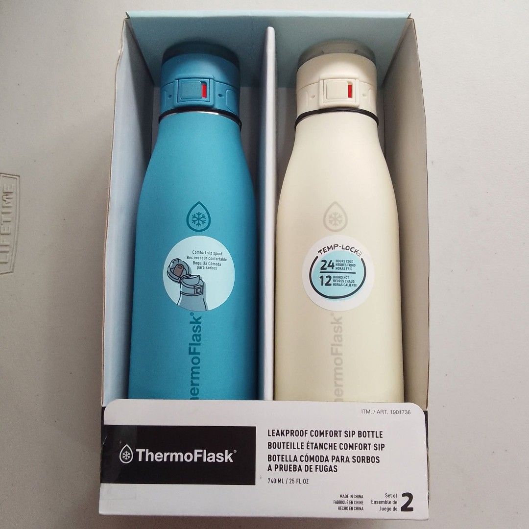 THERMOFLASK SIP BOTTLE (Category: Water Bottles & Tumblers) located in Baguio. Submitted by ellromavariety (Listing ID 1459035603, Image 1). Description: ThermoFlask 2 bottles × 740mL ✓ Leakproof Comfort Sip Bottle ✓ 24H Cold | 12H Hot Brandnew items From Canada 🇨🇦 GUARANTEED ORIGINAL 💯.