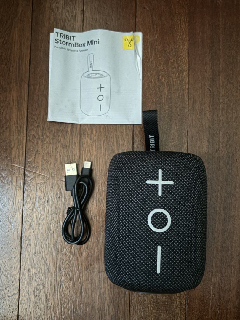 TRIBIT StormBox Mini Portable Wireless Speaker IPX7 Waterproof (Category: Soundbars, Speakers & Amplifiers) located in Santa Rosa. Submitted by tonililies (Listing ID 1458929036, Image 2). Description: - Tribit StormBox Mini Portable Wireless Speaker - 12 Hours of Playtime on a Single Charge - Superior Sound Quality for an Immersive Experience - IPX7 Waterproof Rating - Perfect for Poolside, Beach, or Shower - Includes Charging Cable and User Man