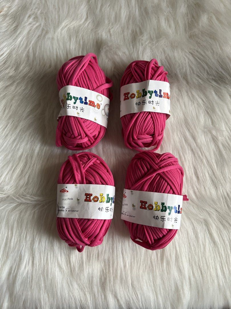 T-Shirt Cloth Yarn (Category: Shirts) located in Antipolo. Submitted by stroberisof (Listing ID 1458980658, Image 2). Description: Assorted T-Shirt Fabric Cloth Yarn • colors: orange (4), hot pink (4), royal blue (1; used) • can be used for crochet, knitting, arts and crafts TAKE ALL PRICE: ₱250 MOP: gcash MOD: j&t (shipping fee shouldered by buyer) LOCATION: antipolo, rizal.