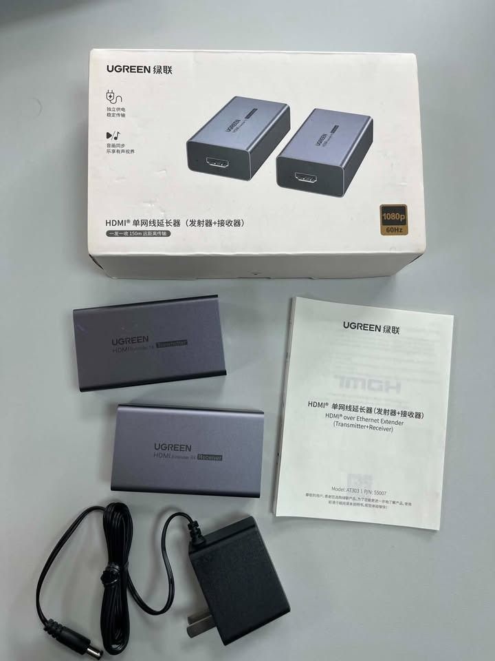 UGREEN HDMI over Ethernet Extender (Category: Cables & Adaptors) located in Caloocan City. Submitted by digitalconcept (Listing ID 1458943261, Image 1). Description: Installation: Plug and play (no drivers or software required) Compatibility: Compatible with various HDMI devices such as computers, monitors, projectors, and home theater systems. Audio support: Supports synchronized audio, including formats like PCM, DTS, and dolby digital. Ideal f