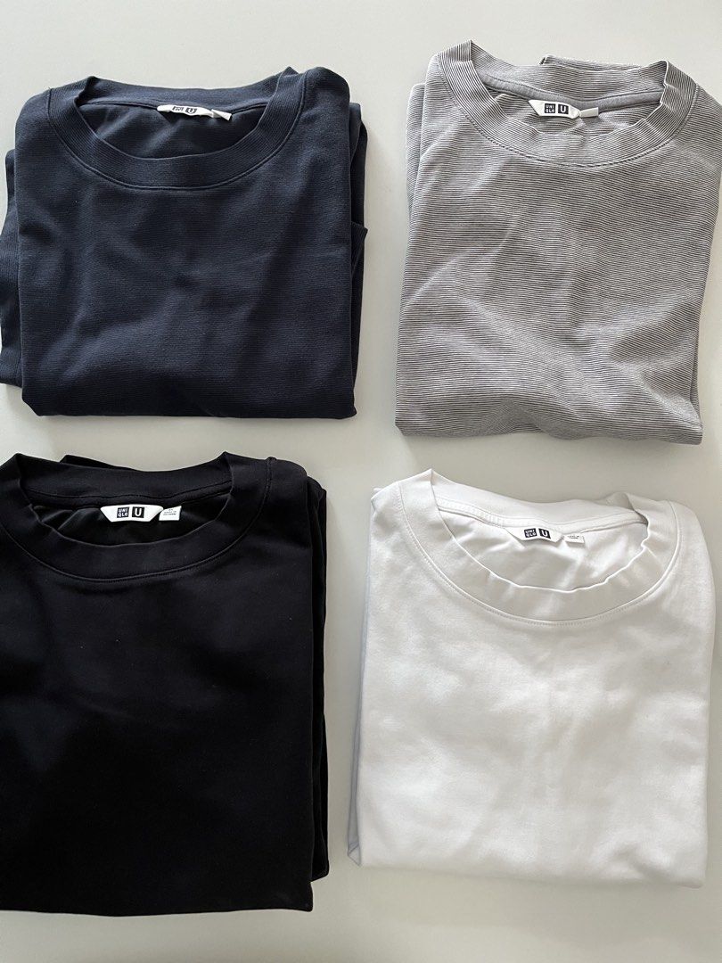 Uniqlo Airism Oversized Shirt (Category: Tshirts & Polo Shirts ) located in Manila. Submitted by modshop (Listing ID 1458909571, Image 1). Description: 🔥 All shirts used ONCE in cold weather (no sweat has not touched them) 🔥 Condition is as if new 🔥 4 colors to choose from: navy blue, light blue with stripes, black, white 🔥 Buy all or one. Each shirt is 300 each but I can give a discount if you get all..