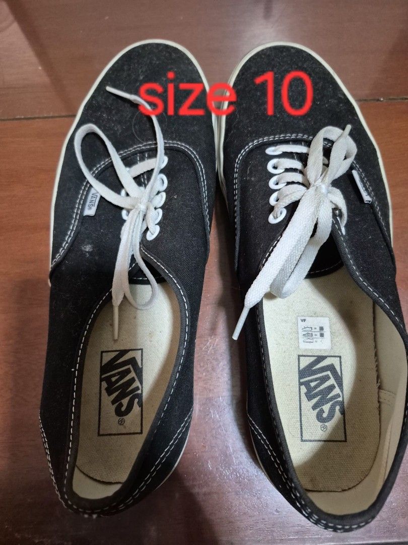 Vans Authentic Black White Canvas Sneakers (Category: Sneakers) located in Antipolo. Submitted by vernieburn21 (Listing ID 1453256928, Image 3). Description: size 10 M - Classic Vans Authentic sneakers - Black canvas upper with white stitching - White rubber sole and toe - Worn only a few times - Plenty of life left, great for daily use.