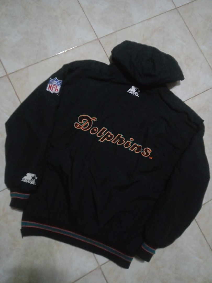 Vintage 90s Starter NFL Miami Dolphins Jacket (Category: Coats, Jackets and Outerwear) located in Manila. Submitted by ramosjacqu35241 (Listing ID 1458942684, Image 3). Description: For sale ‼️ Vintage 90's 🔥 Miami dolphins 💎 By starter ✨ Size L- XL (29*26) 3400 📌 Location: Baguio city 🌲🌲🌲 Pm/Dm 📩📩📩.