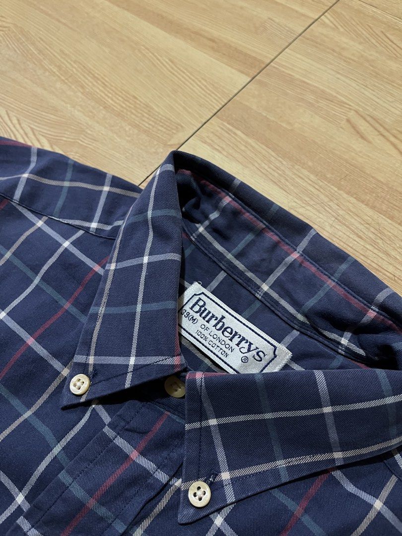 Vintage Burberry Plaid Button Down (Category: Tshirts & Polo Shirts ) located in Angeles City. Submitted by brkebys (Listing ID 1458914735, Image 3). Description: Width: 22.5 Length: 29 , 30 Color rate: 9.5/10 2 extra buttons Very good condition Need wash .