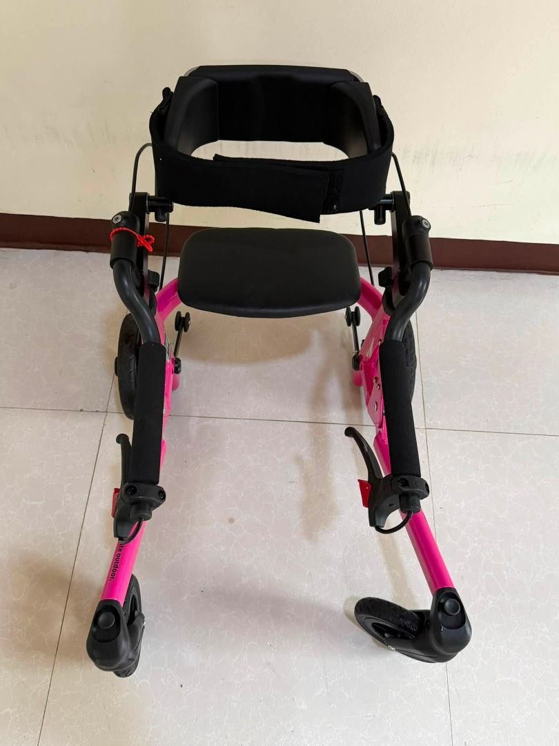 Walker with Seat and Harness (Category: Rehabilitative Devices) located in Cainta. Submitted by vanessa.09 (Listing ID 1459038479, Image 3). Description: For sale 🦽 Schuchmann Malte Outdoor Special Needs Stroller ✅ Brand/Model: Schuchmann Malte Outdoor (Germany) ✅ Specs: Size 1, Max Load: 30kg, ✅ Frame: Lightweight durable alloy, bright pink finish, foldable ✅ Features: All-terrain wheels, hand-brake system, adjustable backrest, secure mounting,