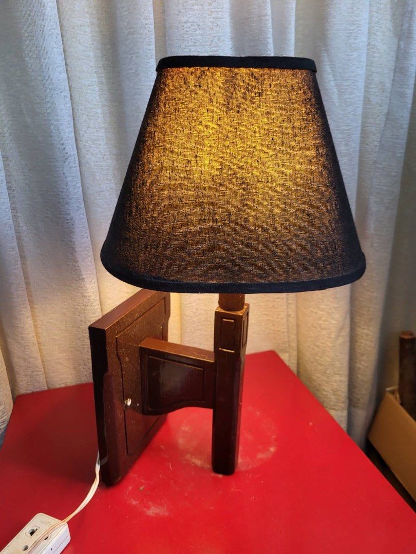 Wall lamp (Category: Lighting) located in Manila. Submitted by inaahc (Listing ID 1459088464, Image 2). Description: Traditional plug in wall lamp innscones In shade of deep black finish bodies tampered fabric shades. Ginamit lang sa shooting ng events that’s it. 3 pieces for 2000 .