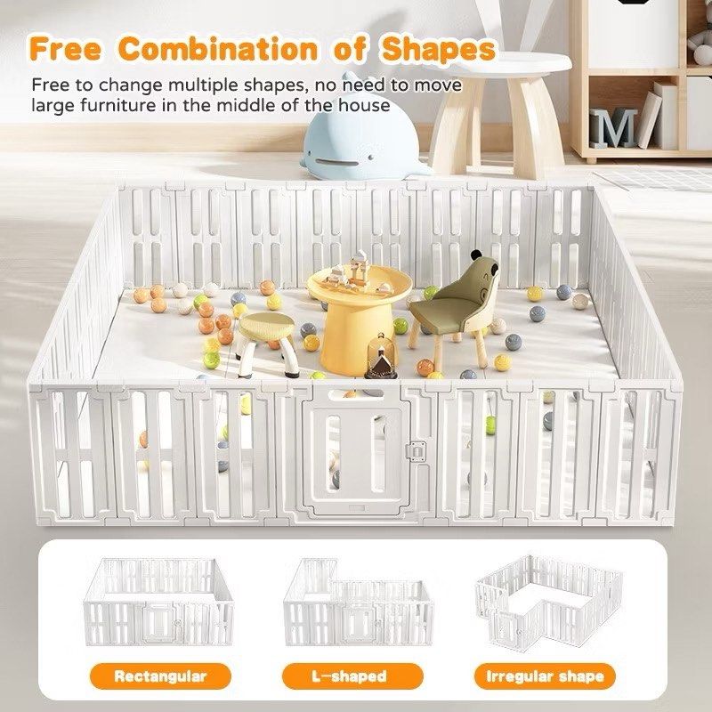 White Plastic Playpen for Babies/Pets - Easy Assembly (Category: Infant Playtime) located in Batangas. Submitted by lifewithxhan.ph (Listing ID 1458969347, Image 3). Description: - High End White plastic playpen - Dimensions: 150cm x 180cm x 60cm - Easy to assemble and reconfigure (rectangular, L-shaped, etc.) - Creates a safe play space for little ones or pets - Includes 20 single pieces and 1 door bar NOTE: Play matts not included..