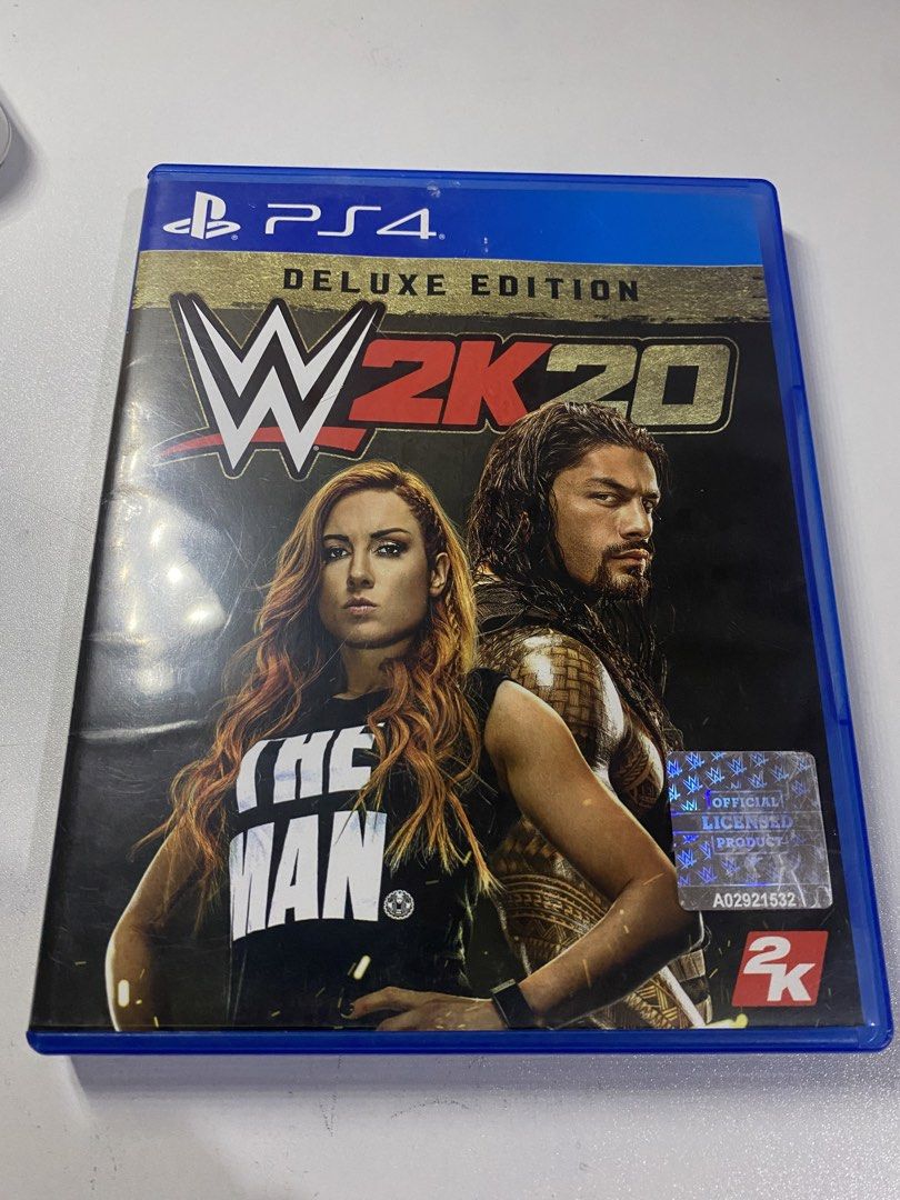 WWE 2K20 Deluxe Edition PS4 Game (Category: PlayStation) located in Manila. Submitted by francisnitsuga (Listing ID 1458989847, Image 1). Description: WWE 2K20 Deluxe Edition for PS4. Includes bonus content like 2K20 Originals, WWE 2K20 Originals Accelerator, and WWE 2K20 MyPLAYER Attribute Boosts. Great for wrestling fans. has minor scratches in the case but good condition for disk.