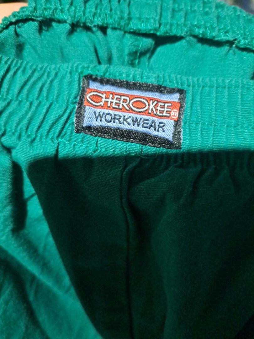 (XL) Cherokee scrub pants (Category: Activewear) located in Tanauan. Submitted by scrubsuitshoppreloved (Listing ID 1459041273, Image 3). Description: Emerald green Garterize 17x39.
