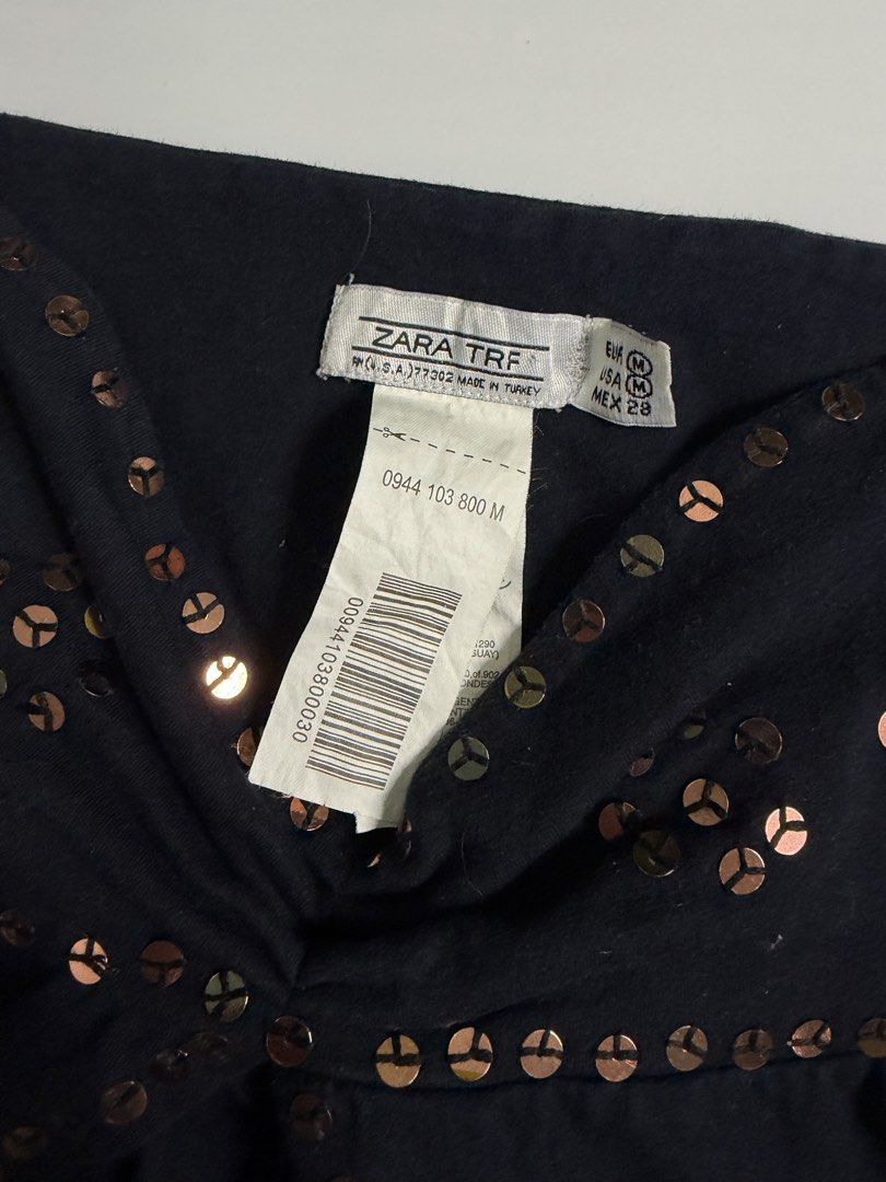zara black front tie sequins babydoll top (Category: Sleeveless) located in Balanga. Submitted by kaiireverie (Listing ID 1458982957, Image 3). Description: xs-s.