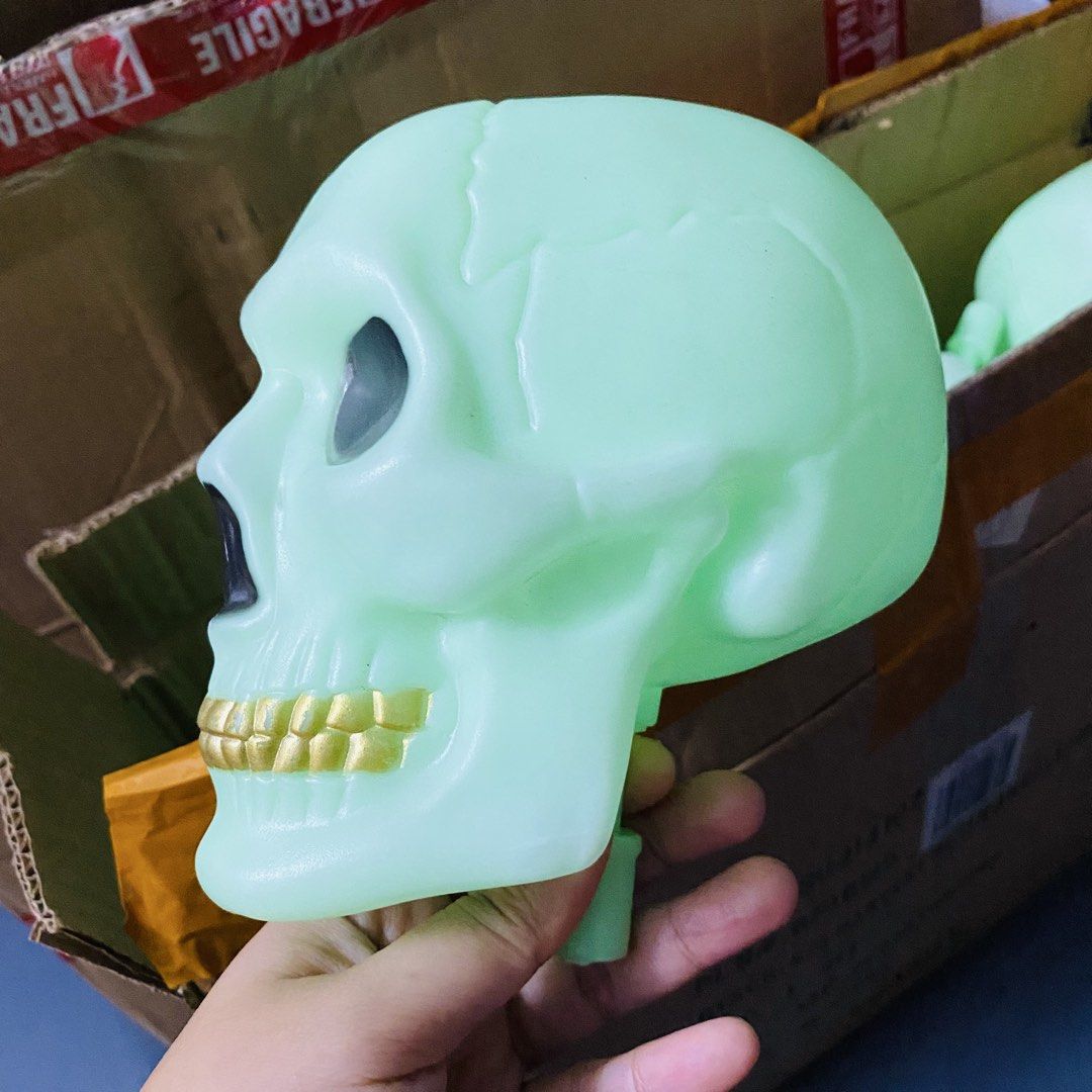 12pcs. Glow In The Dark Skull (Category: Occasions & Party Supplies) located in Cavite. Submitted by la_miellelooneylittlewardrobe (Listing ID 1460771224, Image 3). Description: RFS : nagchange ng decoration for halloween .. Skull Pcs : 12pcs. ( Preloved ) ✨ Selling Price : 5OO only , Take All ✨ ⚠️’ Please Manage ur Expectations ‘⚠️ 🏠 Location : Trece Martires Cavite 🚚 Courier : J&T Express or Lalamove.