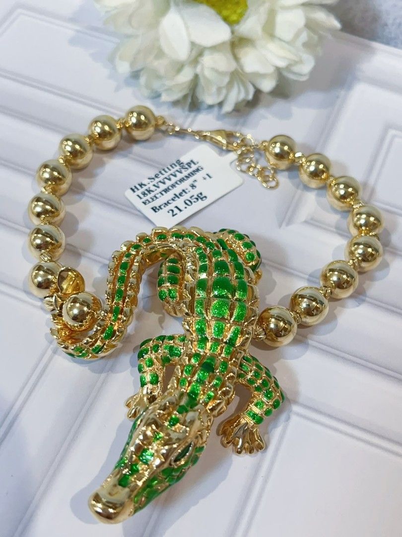 18k gold hk setting crocodile bracelet (Category: Bracelets) located in Manila. Submitted by primejewelry (Listing ID 1460919357, Image 2). Description: .