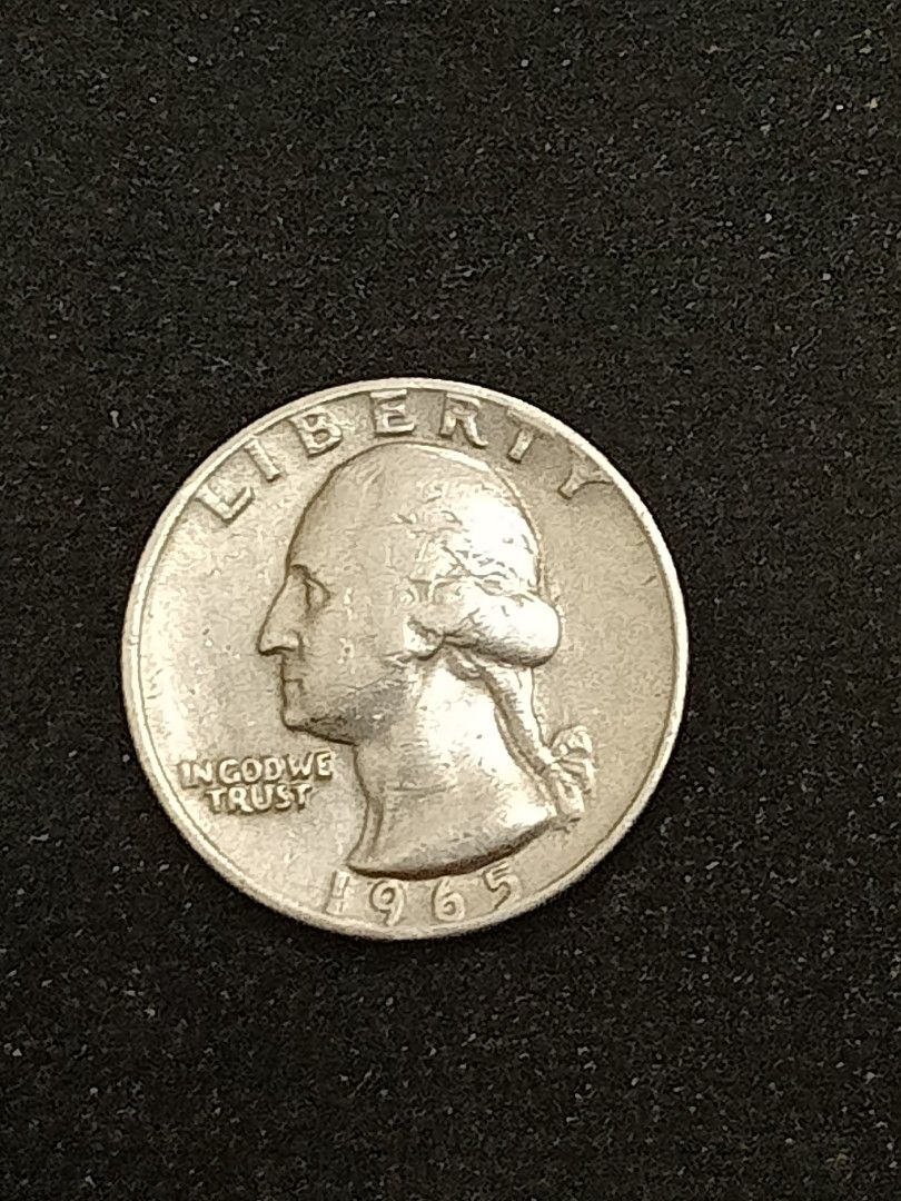 1965 US Quarter Coin - Liberty (Category: Currency) located in Manila. Submitted by luckyeagle-7ff8 (Listing ID 1460746010, Image 1). Description: - 1965 US Quarter - Features George Washington on the obverse - Clearly visible year '1965' - Collectible coin for numismatists - Great addition to any coin collection.