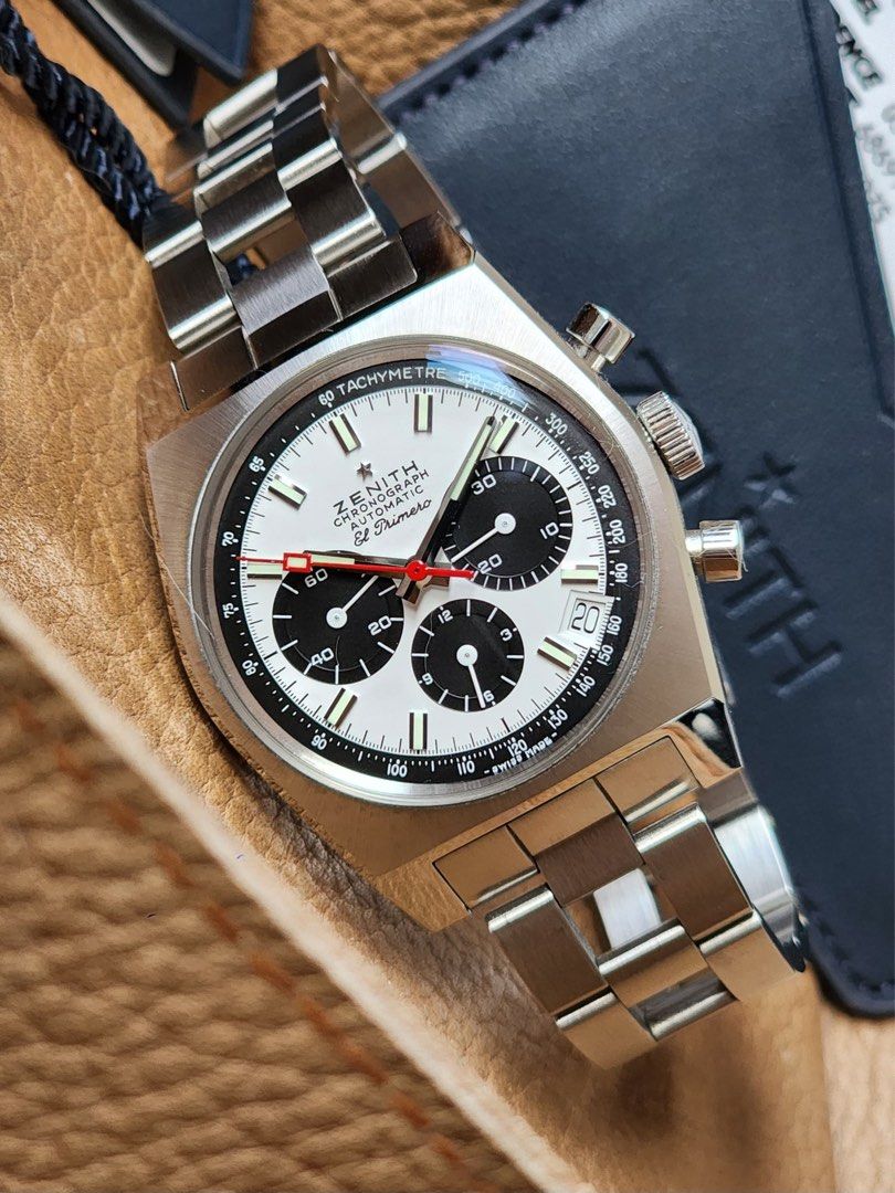 2022 Zenith El Primero Chronomaster Revival (Category: Luxury Watches) located in Pasig City. Submitted by inverted6_ph (Listing ID 1460737852, Image 2). Description: 2022 Zenith El Primero Chronomaster Revival Ref 03.A384.400/21.M384 37mm size Rarely seen in the market See through case back. Mint case and bracelet Comes with warranty card, card sleeve and original purchase receipt (no box) Asking 335,000php 📍Viewings can be done on our shop loc